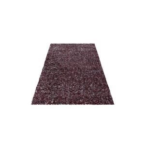 Červeno-krémový shaggy koberec, 60x110