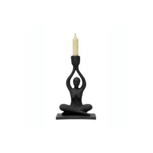 Černý dekorativní svícen Sedící žena, Warm Design