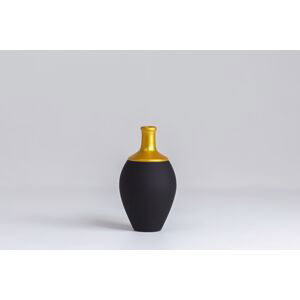 Černo-zlatá dekorativní keramická váza