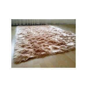 Světle hnědý koberec Tapetto ve vzhledu jehněčí kožešiny, 200X300