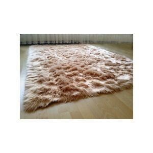 Dekorativní velbloudí kožešinový koberec Tappeto ve vzhledu jehněčí kožešiny, 140X200