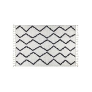 Bílo-antracitový shaggy koberec Marakesh 0420A, 120x180
