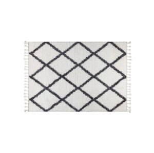 Bílo-antracitový shaggy koberec Marakesh 0500E, 160x230