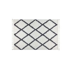 Bílo-antracitový shaggy koberec Marakesh 0500E, 200x290