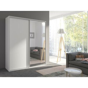 Šatní skříň Grande Barva korpusu: Bílá, Rozměry: 204 cm, Dveře: Bez zrcadla
