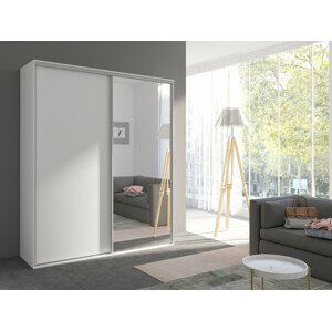 Šatní skříň Grande Barva korpusu: Bílá, Rozměry: 277 cm, Dveře: Zrcadlo