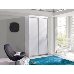 Šatní skříň Karo Barva korpusu: Bílá, Rozměry: 120 cm, Dveře: Bez zrcadla