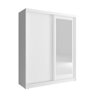 Šatní skříň Alaska 200 Barva korpusu: Bílá, Rozměry: 200 cm, Dveře: Zrcadlo