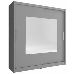 Šatní skříň Wiki IX Barva korpusu: grafit, Rozměry: 200 cm, Dveře: Zrcadlo