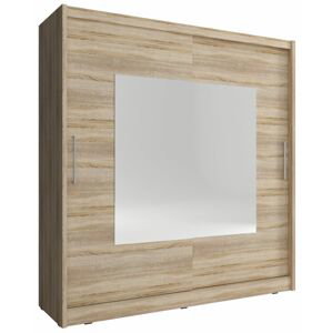 Šatní skříň Wiki IX Barva korpusu: Dub - sonoma, Rozměry: 180 cm, Dveře: Zrcadlo