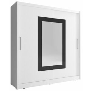 Šatní skříň Wiki II Barva korpusu: Bílá, Rozměry: 200 cm, Dveře: Zrcadlo