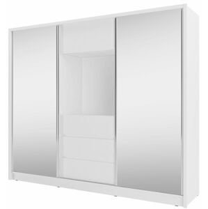 Šatní skříň TV 250 Barva korpusu: Bílá, Rozměry: 250 cm, Dveře: Zrcadlo
