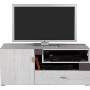 TV stolek Next NX12 Barva korpusu: Borovice bílá/tmavě fialová