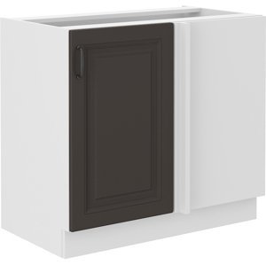 Spodní rohová skříňka Stilo 105 ND 1F Barva korpusu: Bílá, Barva dvířek: Grafit