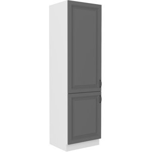 Vysoká skříňka pro vestavnou lednici Stilo 60 LO-210 2F Barva korpusu: Bílá, Barva dvířek: Dust Grey