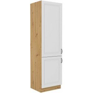 Vysoká skříňka pro vestavnou lednici Stilo 60 LO-210 2F Barva korpusu: Bílá + Dub artisan