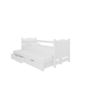 Dětská postel Campos s přistýlkou Rám: Bílá, Čela a šuplíky: Bílá