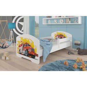 Dětská postel s obrázky - čelo Pepe bar Rozměr: 160 x 80 cm, Obrázek: Hasiči