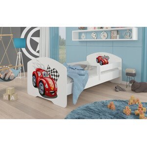 Dětská postel s obrázky - čelo Pepe bar Rozměr: 160 x 80 cm, Obrázek: Závodní auto