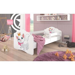 Dětská postel s obrázky - čelo Casimo bar Rozměr: 140 x 70 cm, Obrázek: Kočička Marie