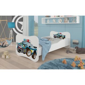 Dětská postel s obrázky - čelo Gonzalo Rozměr: 160 x 80 cm, Obrázek: Policejní auto