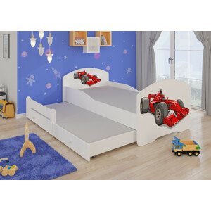 Dětská postel s obrázky - čelo Pepe II Rozměr: 160 x 80 cm, Obrázek: Formule