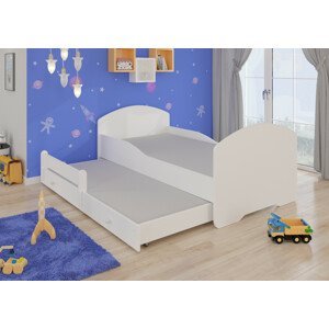 Dětská postel s obrázky - čelo Pepe II Rozměr: 160 x 80 cm, Obrázek: Bílá