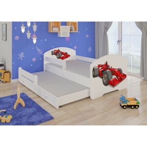 Dětská postel s obrázky - čelo Pepe II bar Rozměr: 160 x 80 cm, Obrázek: Formule