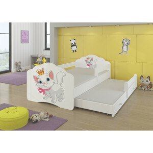 Dětská postel s obrázky - čelo Casimo II bar Rozměr: 160 x 80 cm, Obrázek: Kočička Marie