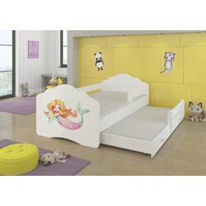 Dětská postel s obrázky - čelo Casimo II bar Rozměr: 160 x 80 cm, Obrázek: Mořská Víla s hvězdou