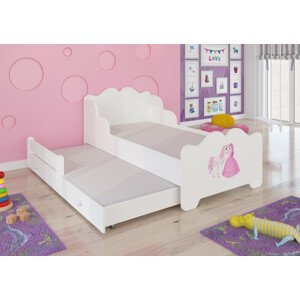 Dětská postel s obrázky - čelo Ximena II Rozměr: 160 x 80 cm, Obrázek: Princezna
