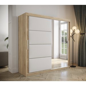 Šatní skříň Abi Tapi Barva korpusu: Bílá koženka, Rozměry: 180 cm, Dveře: Dub - sonoma
