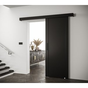 Posuvné dveře Salwador IX Dveře: Černá, Pásky / úchyty: stříbrné, Horní pojezdová lišta: Bílá