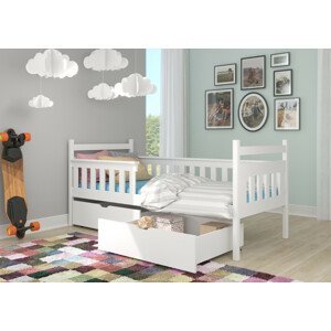 Dětská postel Eman Barva korpusu: Bílá, Rozměr: 188 x 87 cm