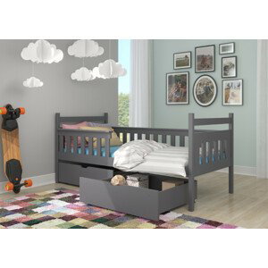Dětská postel Eman Barva korpusu: Grafit, Rozměr: 188 x 87 cm