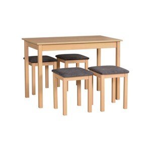 Jídelní set - stůl Max 2 + 4x stolička T2 Potahová látka - židle: Tkanina 24B, Barva desky: Dub Sonoma, Barva podstavy: Dub Sonoma