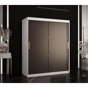 Šatní skříň Abi Ramiro 1 Barva korpusu: Bílá, Rozměry: 150 cm, Dveře: Černá - bez zrcadla