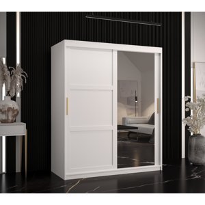 Šatní skříň Abi Ramiro 2 Barva korpusu: Bílá, Rozměry: 150 cm, Dveře: Bílá + zrcadlo