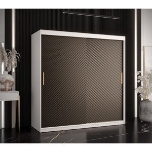 Šatní skříň Abi Riflo Slim Jodelka 1 Barva korpusu: Bílá, Rozměry: 180 cm, Dveře: Černá - bez zrcadla