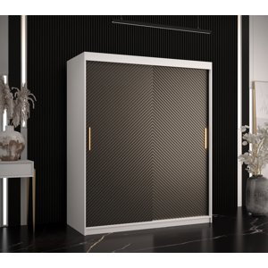 Šatní skříň Abi Riflo Slim Jodelka 1 Barva korpusu: Bílá, Rozměry: 150 cm, Dveře: Černá - bez zrcadla