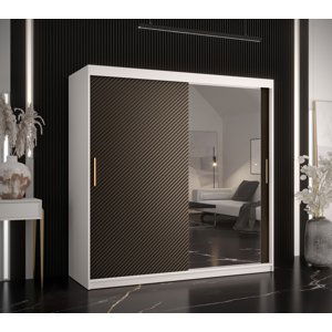 Šatní skříň Abi Riflo Slim Jodelka 2 Barva korpusu: Bílá, Rozměry: 180 cm, Dveře: Černá