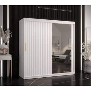 Šatní skříň Abi Riflo Wave 2 Barva korpusu: Bílá, Rozměry: 180 cm, Dveře: Bílá + zrcadlo