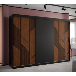 Šatní skříň Abi Sydney Barva korpusu: Černá, Rozměry: 250 cm, Dveře: Sydney + černá