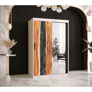 Šatní skříň Abi Zywica 2 Barva korpusu: Bílá, Rozměry: 120 cm, Dveře: Zywica + zrcadlo