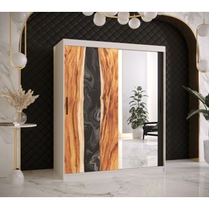 Šatní skříň Abi Zywica 2 Barva korpusu: Bílá, Rozměry: 150 cm, Dveře: Zywica + zrcadlo