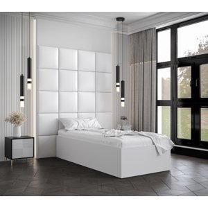 Postel Bella 3 Barva korpusu: Bílá, Rozměr: 90x200 cm, Čalouněné panely: Bílá koženka