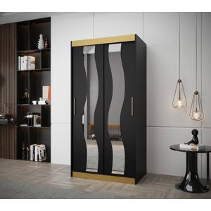Šatní skříň Abi Sewilla Premium Barva korpusu: Černá + zlatá, Rozměr: 100 cm
