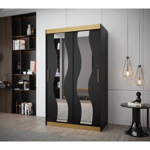 Šatní skříň Abi Sewilla Premium Barva korpusu: Černá + zlatá, Rozměr: 120 cm