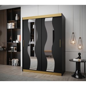 Šatní skříň Abi Sewilla Premium Barva korpusu: Černá + zlatá, Rozměr: 150 cm