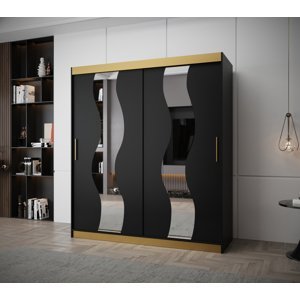 Šatní skříň Abi Sewilla Premium Barva korpusu: Černá + zlatá, Rozměr: 180 cm